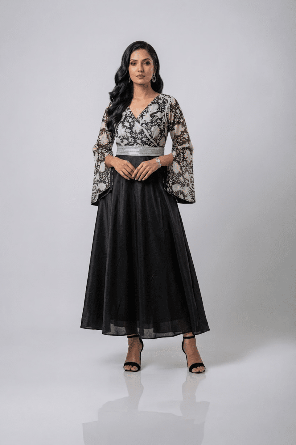 Black Kimono Sleeve Gown