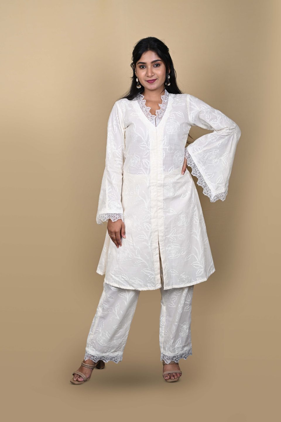 Ivory Floral Kurta Set