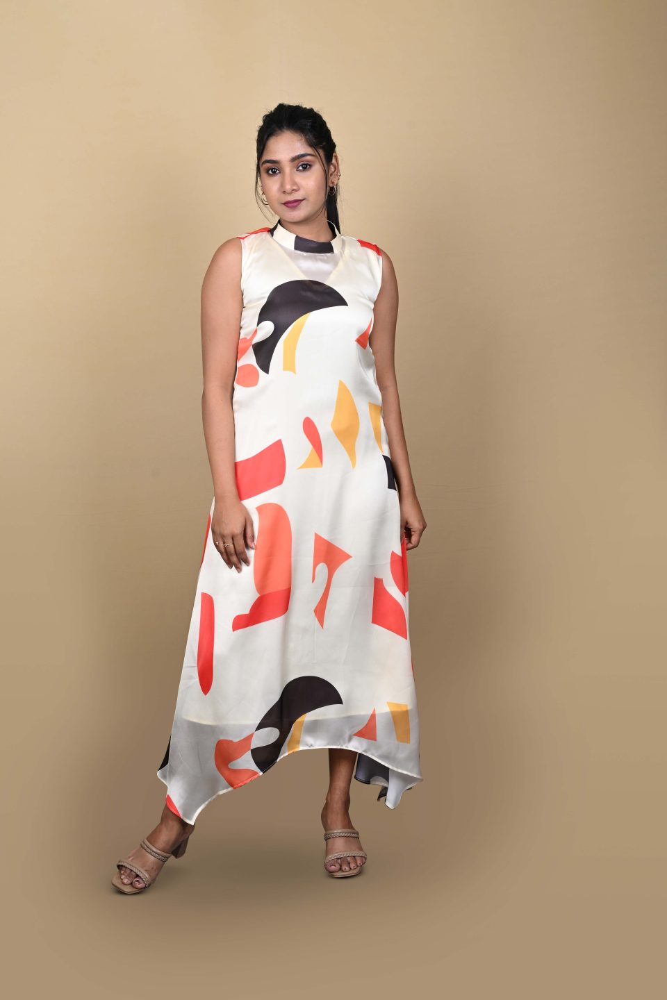 Ivory Sleeveless A-Line Dress