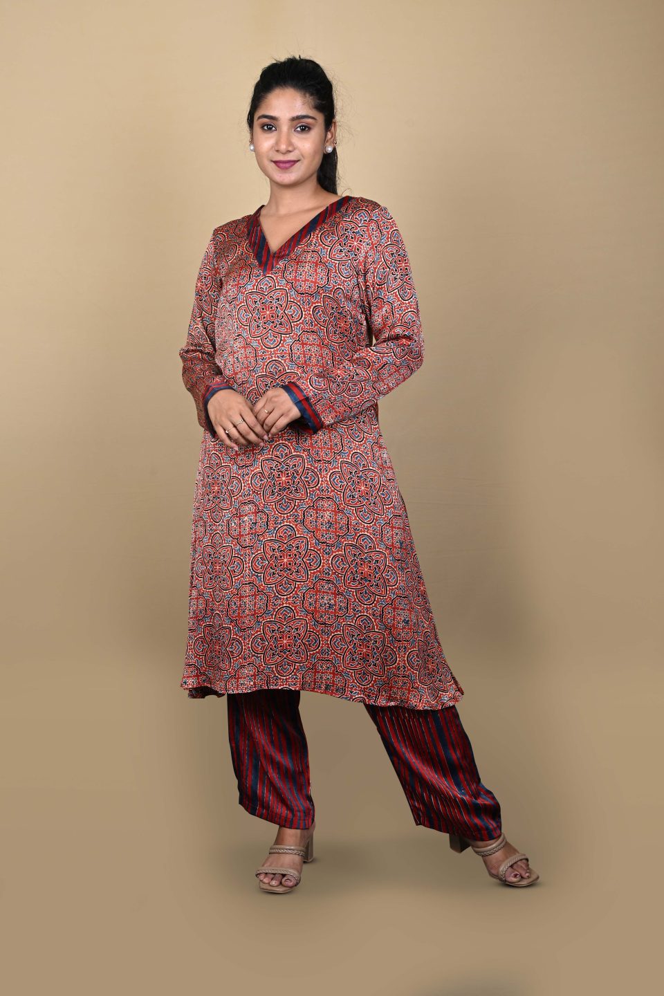 Ajrakh Print Kurta Set