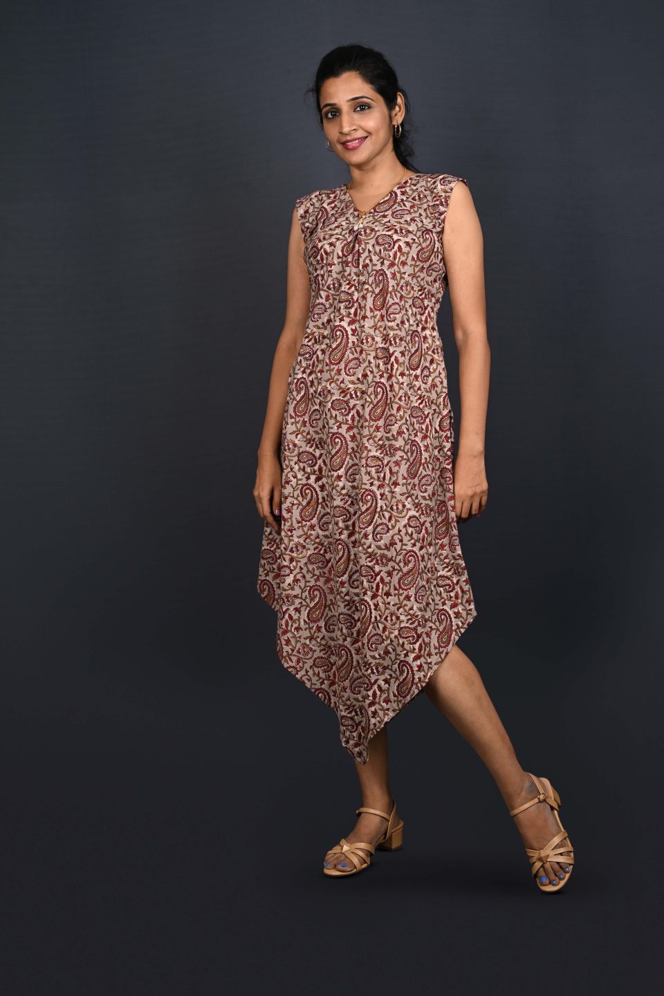 Block Print Midi Dress