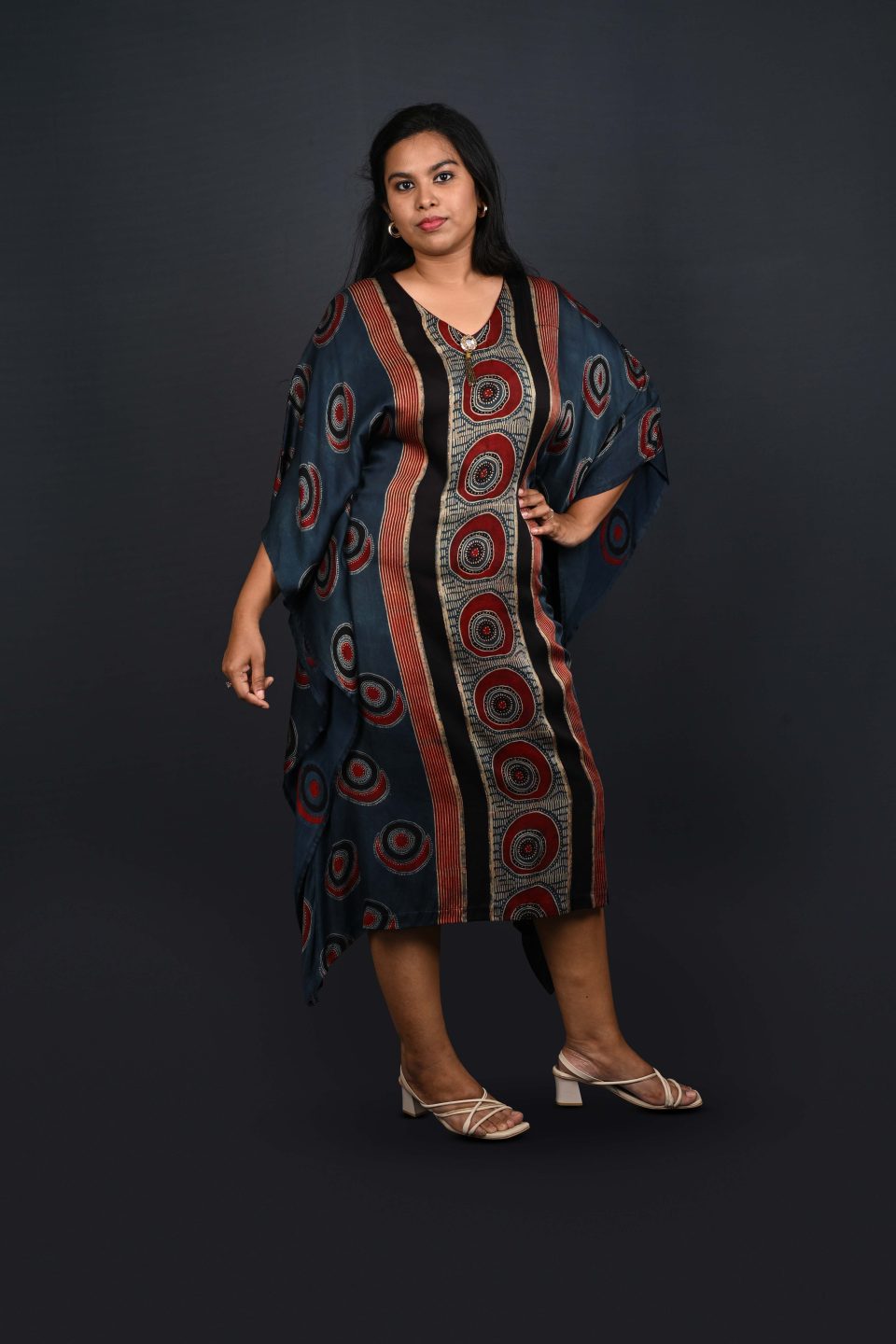 Ajrakh Kaftan Dress