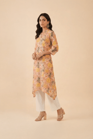 Peach Floral Kurta