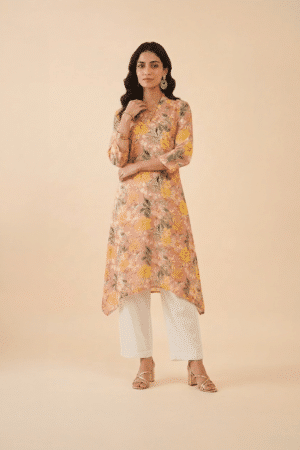 Peach Floral Kurta