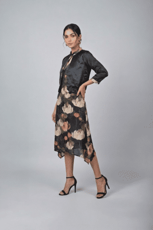Black Satin Cropped Jacket