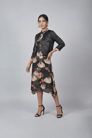 Black Satin Cropped Jacket