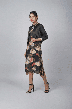 Black Satin Cropped Jacket