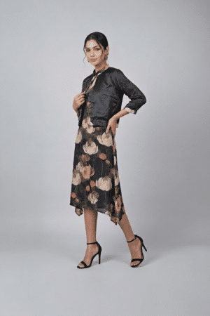 Black Satin Cropped Jacket