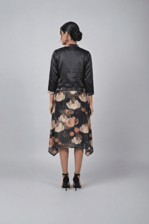 Black Satin Cropped Jacket