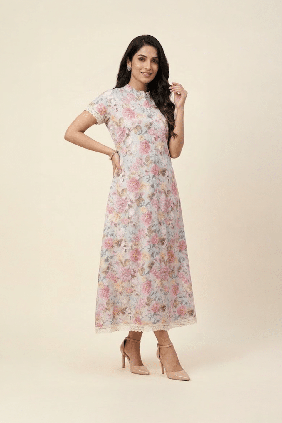 Vintage Rose Floral Dress