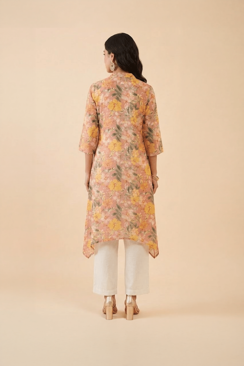 Peach Floral Kurta
