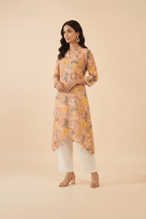 Peach Floral Kurta