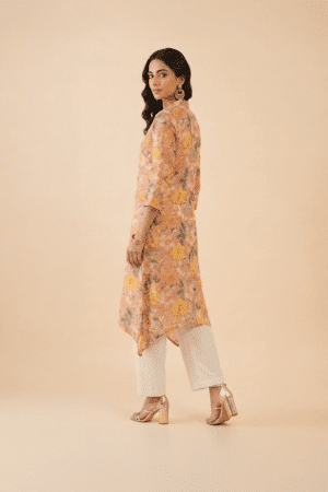 Peach Floral Kurta