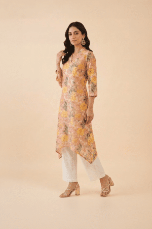 Peach Floral Kurta