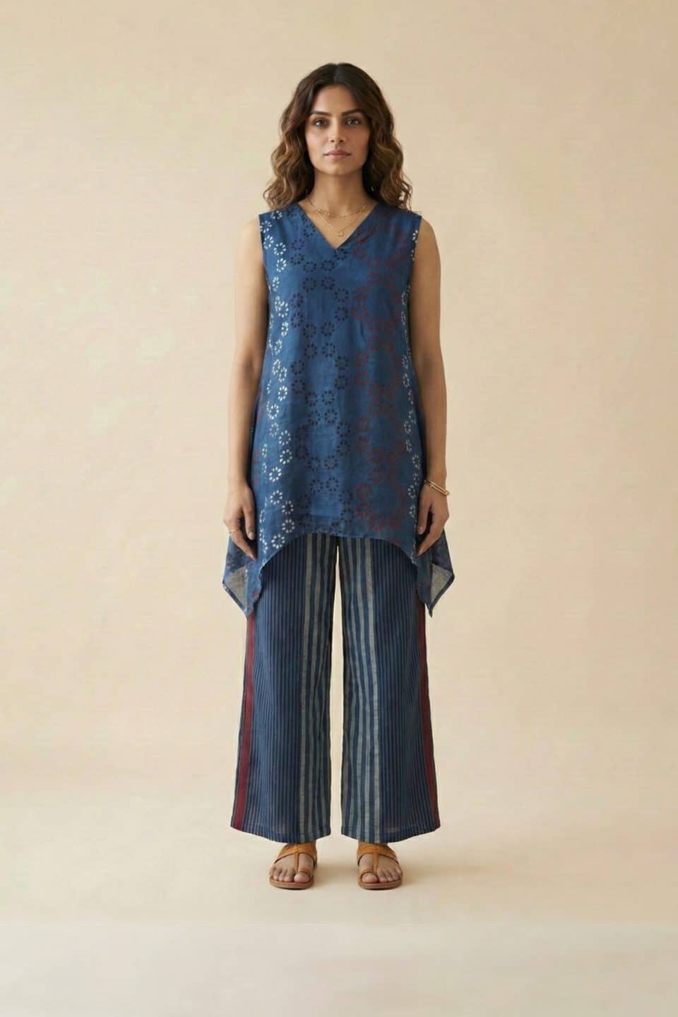 Modal Ajrakh Tunic Set