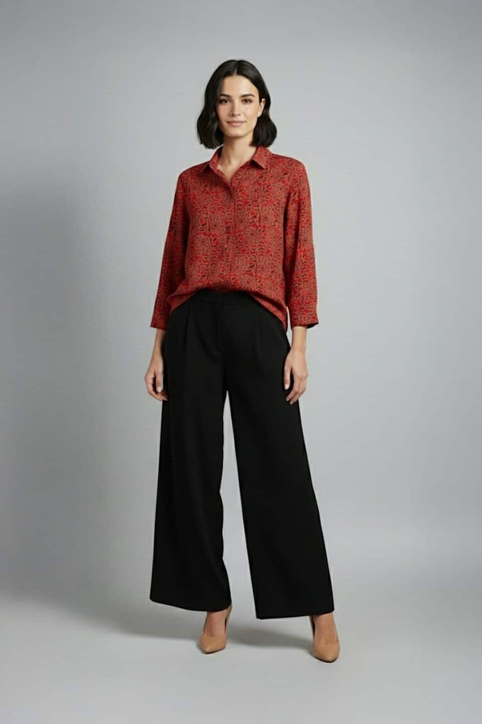 Red Ajrakh Top