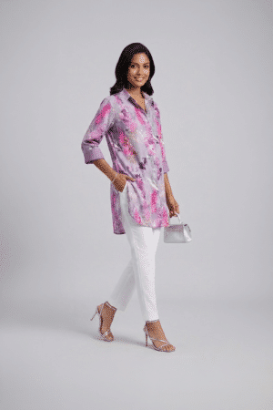 Lavender printed kurta for women