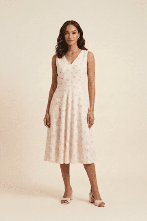 Blush floral midi dress for women by Ivory by Radhika