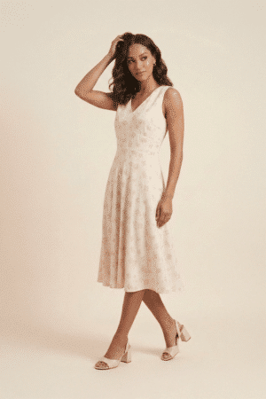 Blush floral midi dress for women by Ivory by Radhika