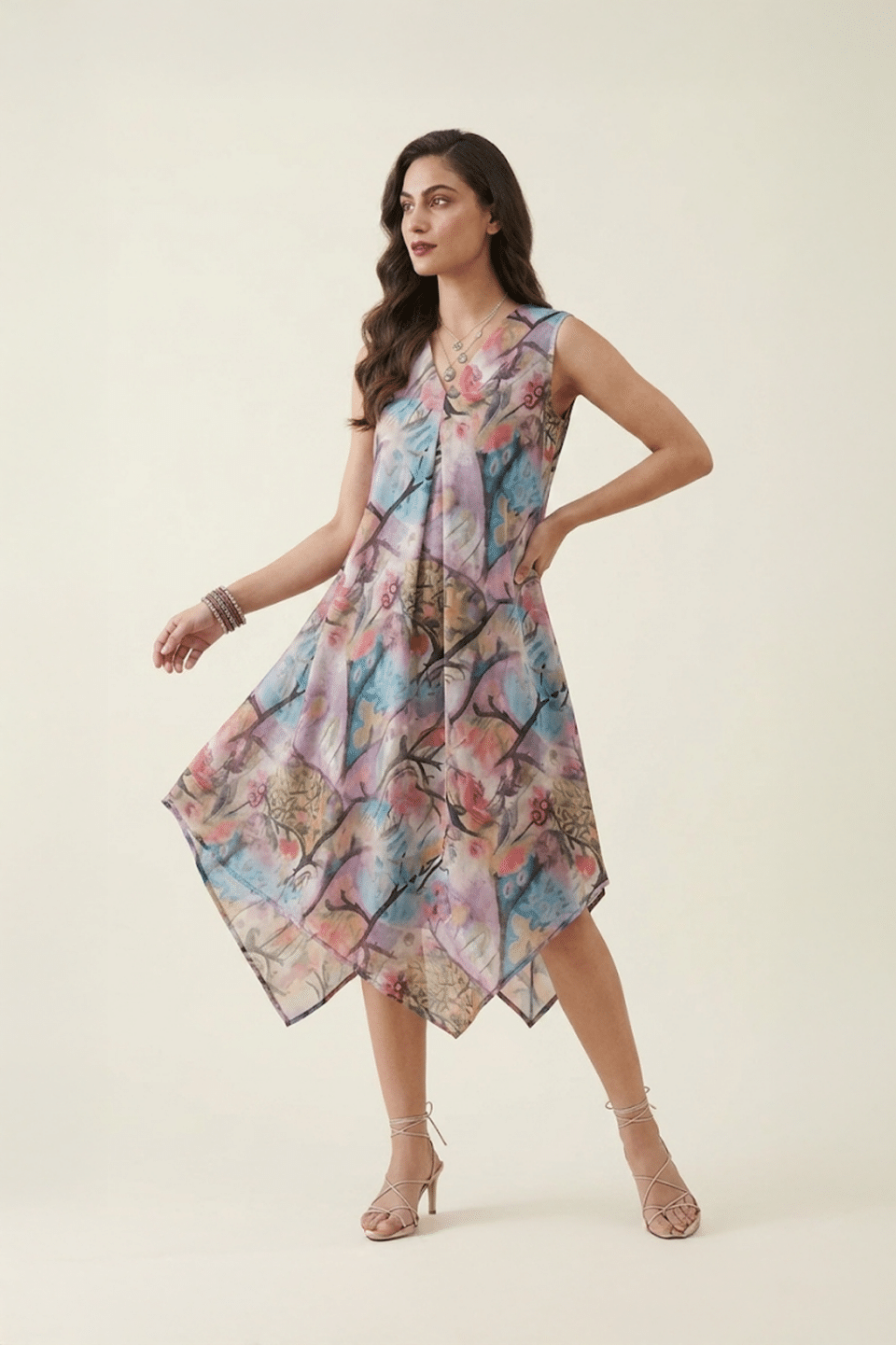 Pastel Abstract Handkerchief Dress