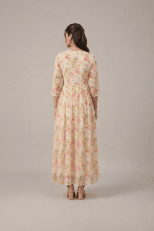 floral chiffon midi dress for women