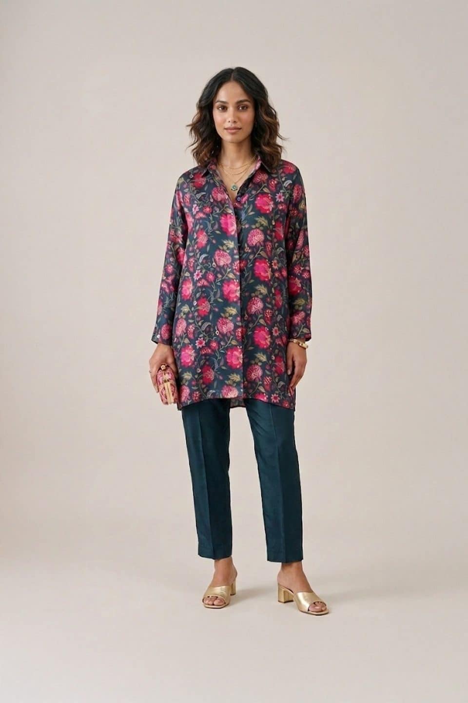 Dark Floral Printed Tunic