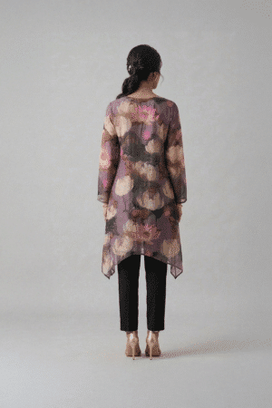 floral asymmetrical kurta set for women