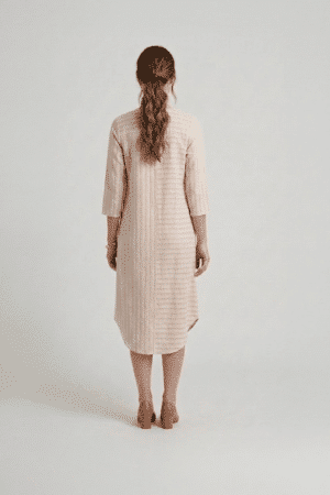 beige shirt dress striped cotton midi dress ivory by radhika