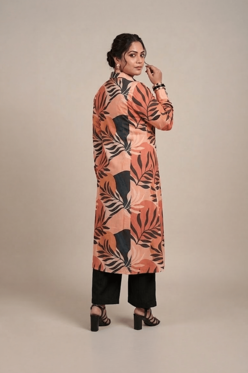 Leaf Pattern Long Shirt