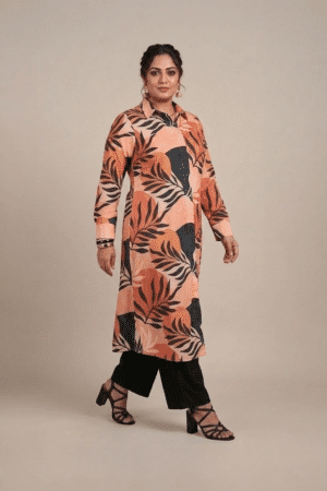 Leaf Pattern Long Shirt